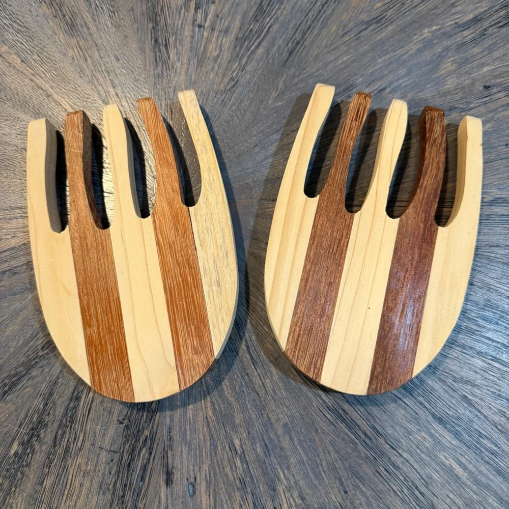 Big Dippers Handcrafted Wooden Salad Servers – Celestial Star Inlay‎ – Set of 2